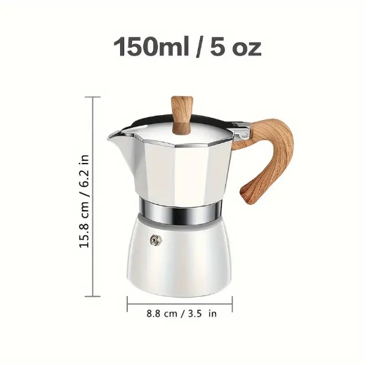 Picture of Classic Italian Espresso Maker - 150Ml/300Ml Aluminum Coffee Pot